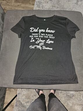 Graphic Black Short Sleeve Tee with White Script